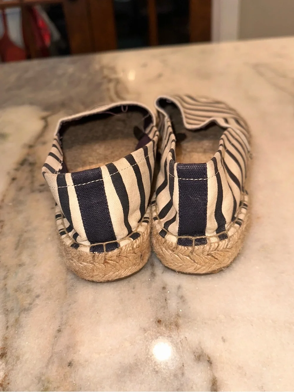 Aerie Size 8 Navy & White Striped Espadrilles Shoes Womens‎